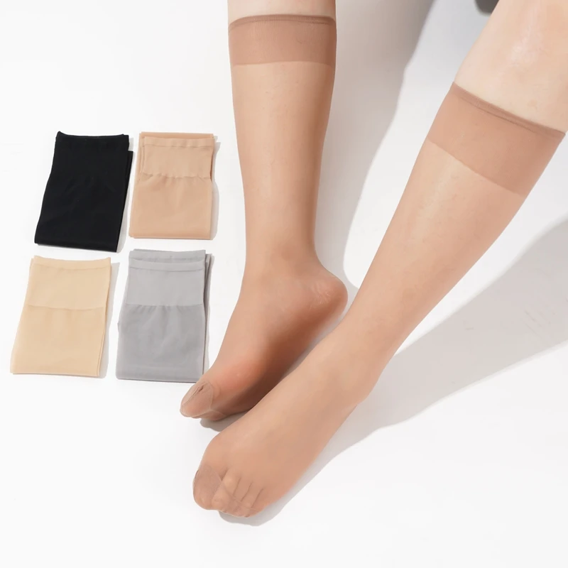 10 Paare/Lot Damen Sommer Ultra-Dünne Wadenlange Strümpfe Transparente Atmungsaktive Kristallstrümpfe Vielseitige Wadensocken – Detail 1