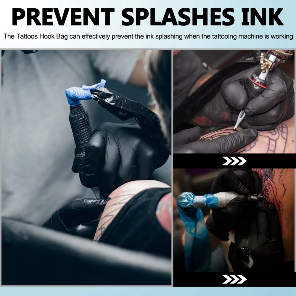 Disposable Tattoo Clip Cord Sleeves Covers Bags Black/White/Blue Plastic Tattoo Machine Protection Bags Tattoo Accessories