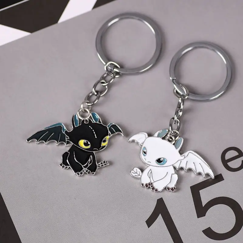 New How to Train Your Dragon Toothless Light Fury keychain with high-value cool figurine design creative couple backpack pendant view 5
