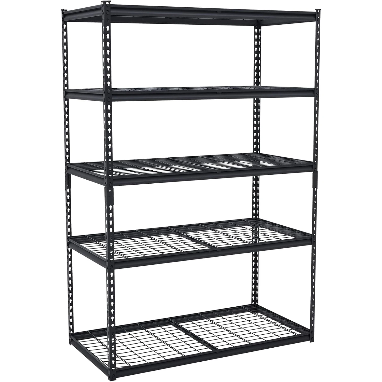 

Hard 48" W x 18" D x 72" H Garage Shelving,Adjustable 5-Tier Storage Shelves, Industrial Metal Shelving,Steel Organizer (2500LB)