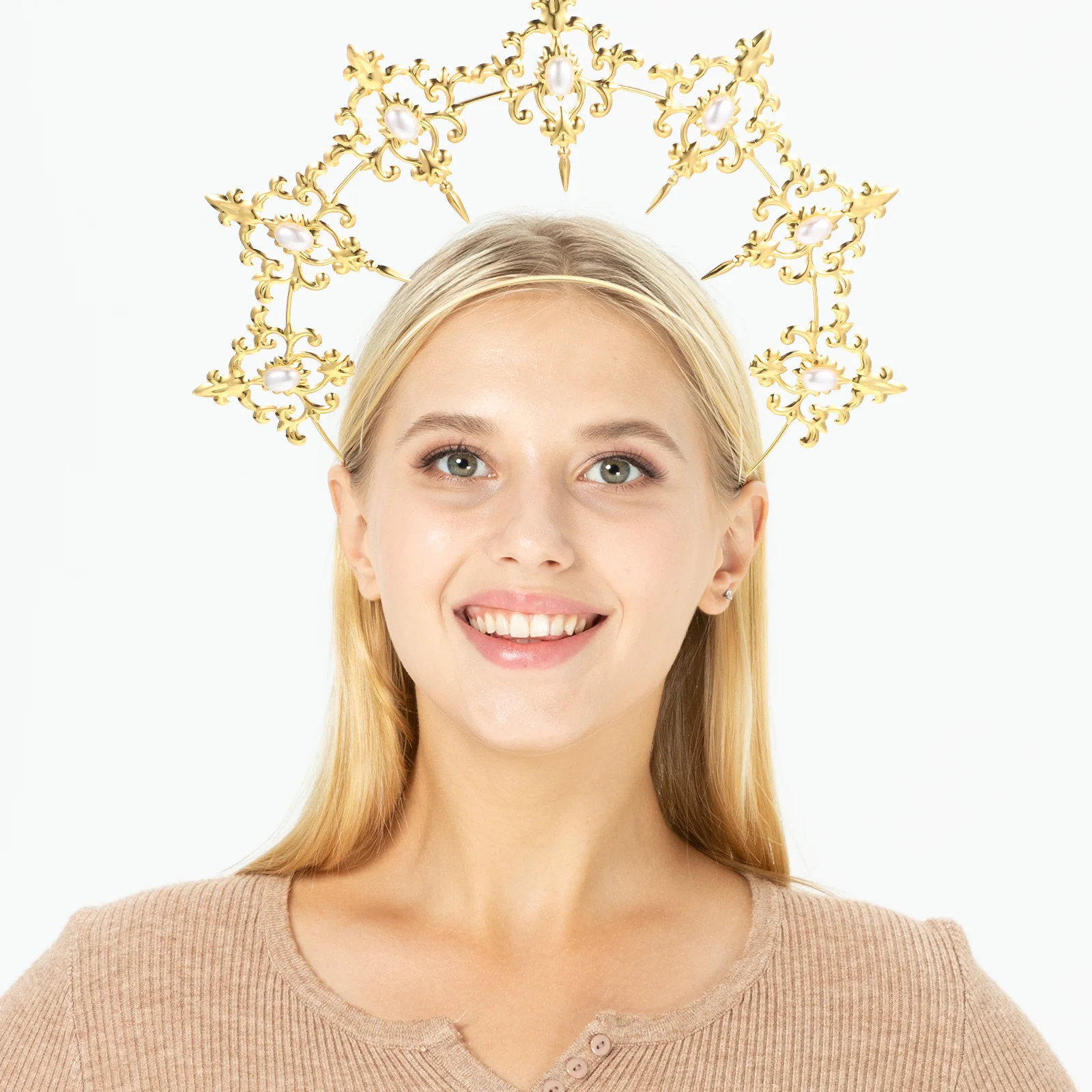 

Golden Hairband Woman Accessories Headband Decor Retro Iron Hair Elegant Wedding Party Prom Stylish Hair Tools