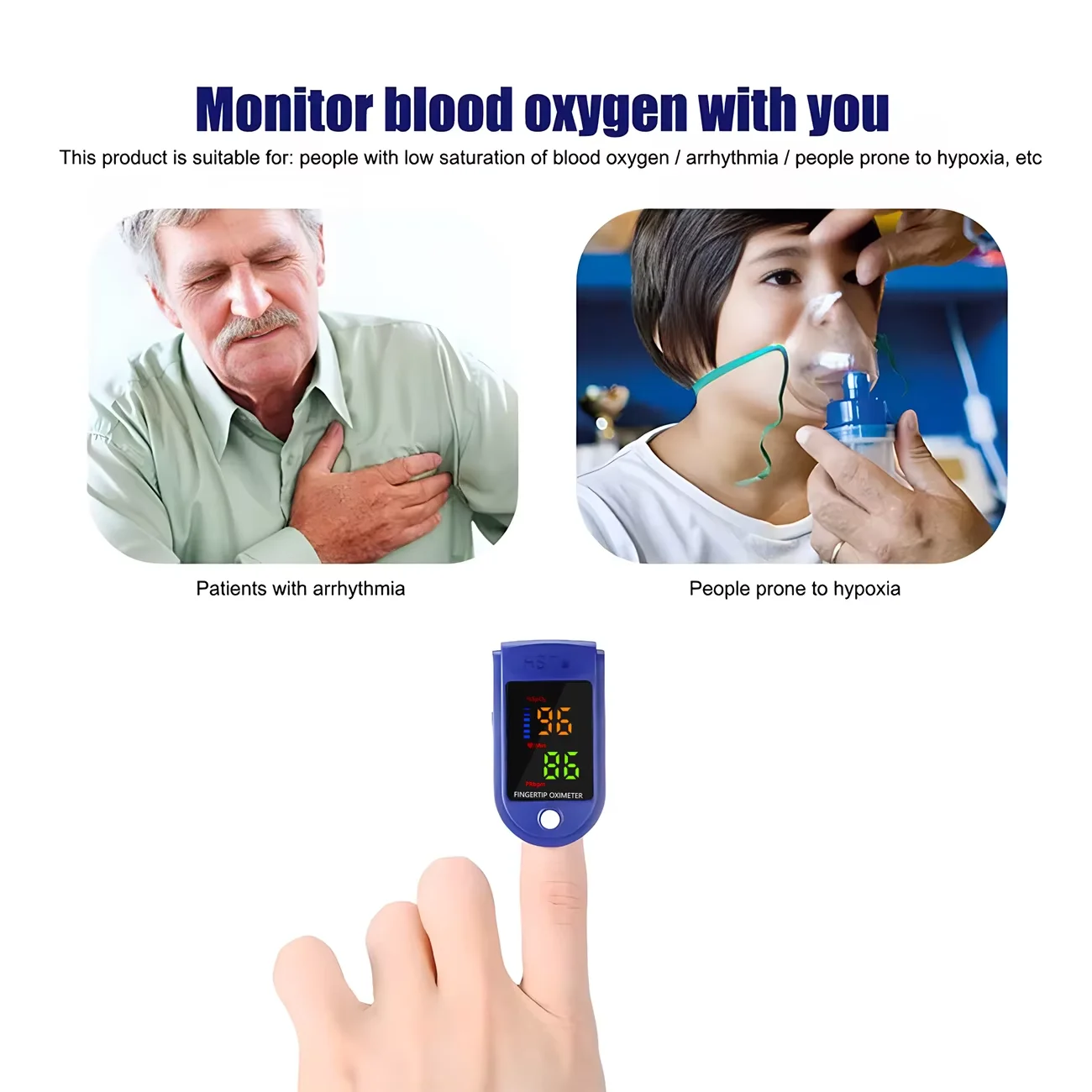 Portable Finger Pulse Oximeter Medical Mini Blood Oxygen Saturation Heart Rate Health Care Digital Oximeter for Home Adult Child gallery 4