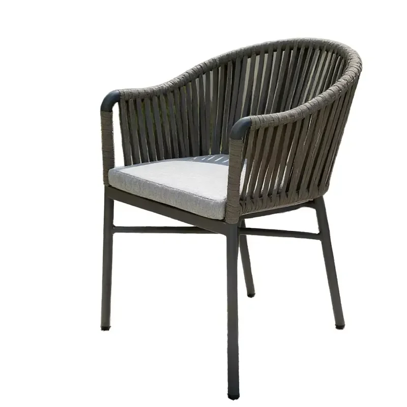 Waterproof Aluminum Rattan Modern Luxury Outdoor Dining Chair for Hotel & Villa Gardens Stackable Foldable Patio Furniture