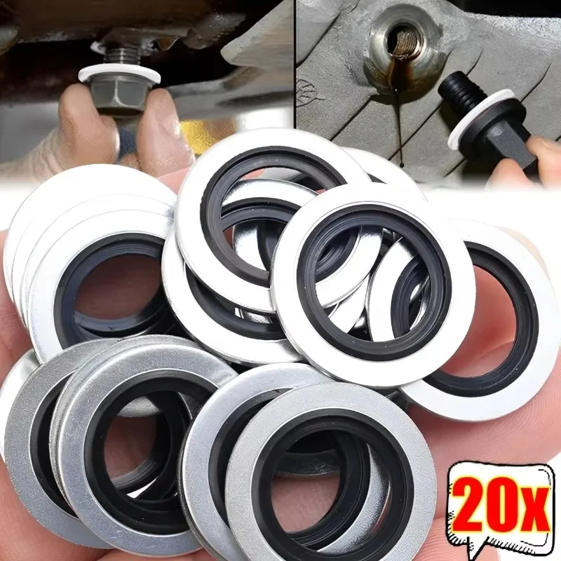 M16 Aluminium Alloy Rubber Gasket Car Oil Sump Drain Plug Sealing Gaskets Rings Washer for Renault Clio Duster Espace Fluence