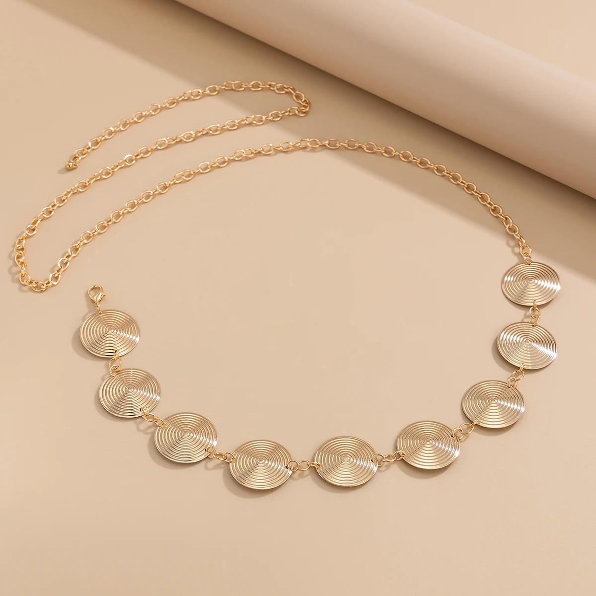 KunJoe أنيقة هندسية دائرة زهرة البطن الخصر سلسلة للنساء بيكيني تنورة حزام قابل للتعديل مجوهرات للجسم مهرجان الإكسسوار #4