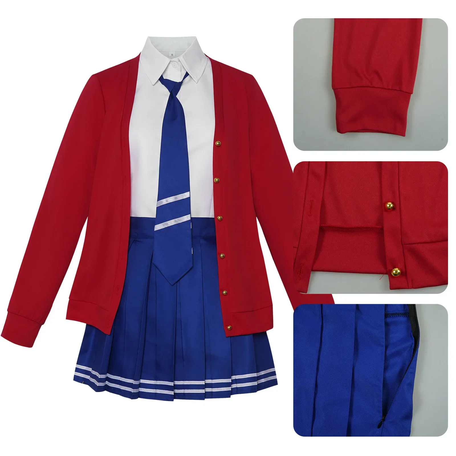 Anime Mita Character Costume Halloween Miside Mita Costumes  Head Set Wig Two Dimensional Role Play Stage Costume Adult Female