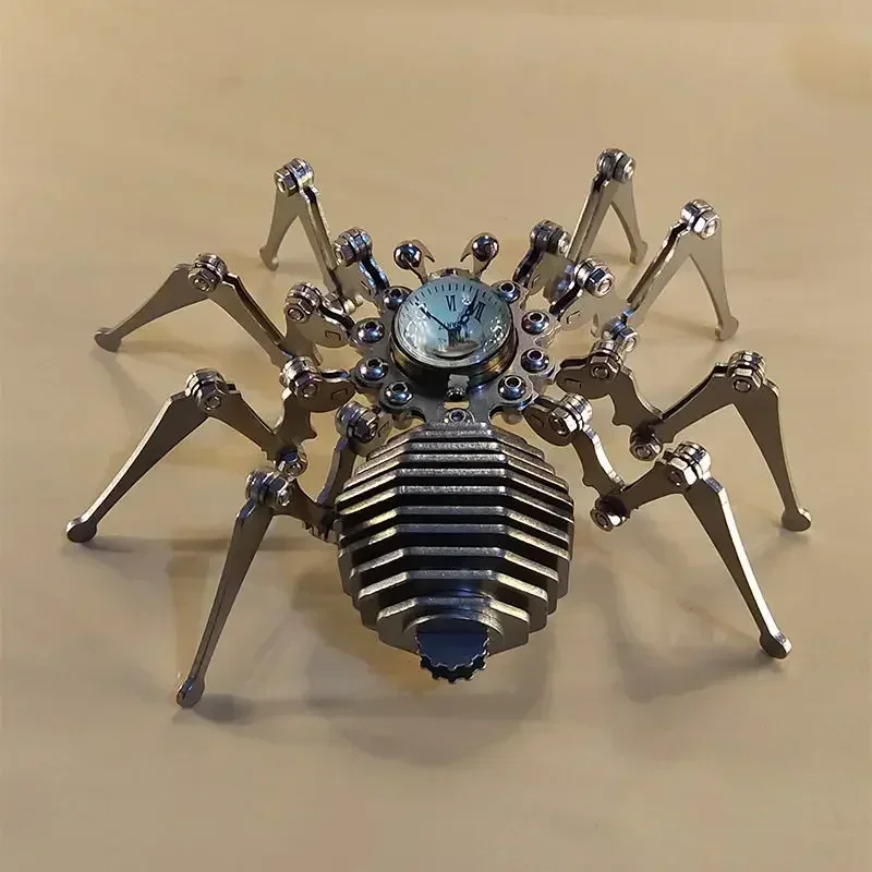 

Robot spider stainless steel punk iron insect model manual diy finished product creative special gift mechanical clock