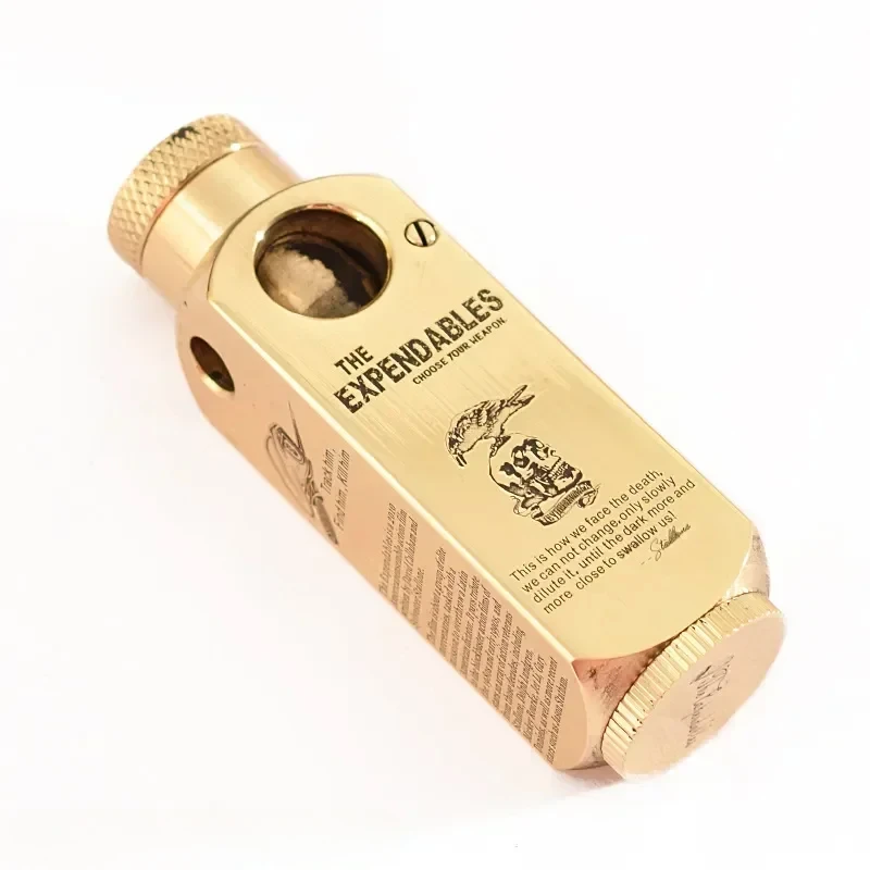 

Luxury Heavy-duty Trench Shaped Brass Lighter with Laser Carved Hexagonal Patterns Personalized Retro Lighter for Collection