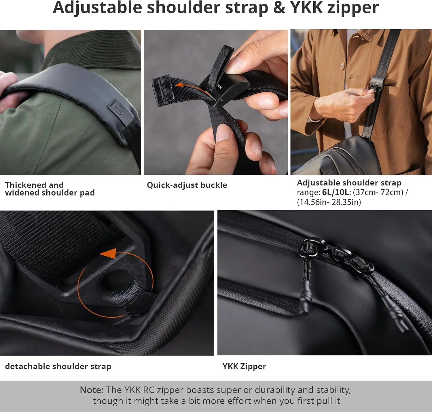 PGYTECH OneGo Solo V2 Camera Sling Bag 10L Black Lightweight Camera Strap for DSLR Mirrorless Compact Camera with 12 Pockets