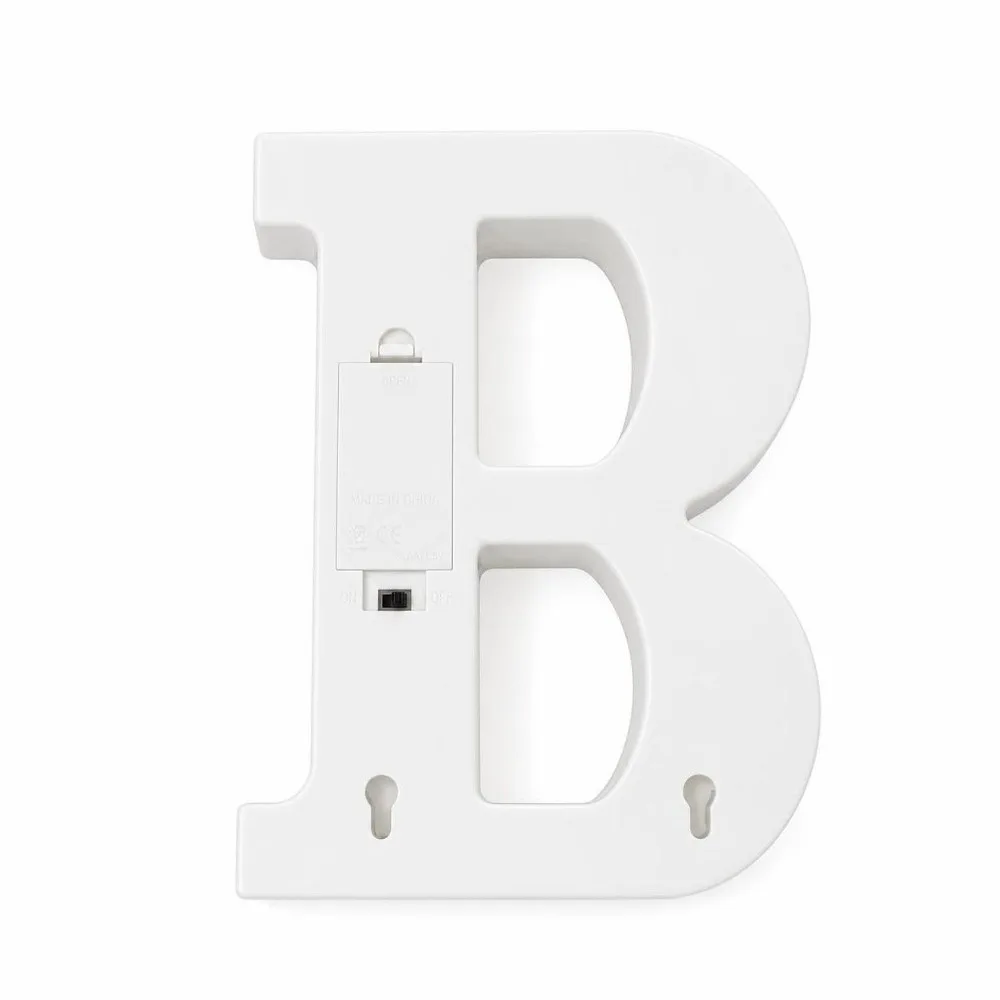 Letter B Shaped Alphabet Letter Lamp 9 LED Warm White Light Letter Light Mirror Finish Face Gold Color LED Light Birthday Party