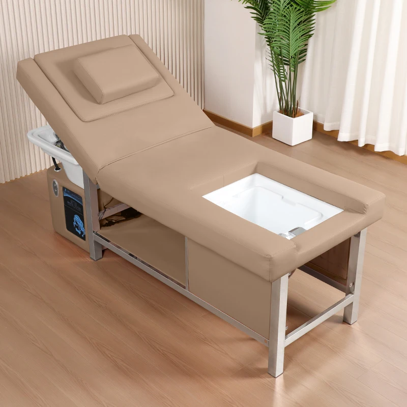 High-end Multi-function Salon Massage Shampoo Chair Japanese Head Spa Bed Ceramic Basin Electric Back Lift Tilt Foot Spa