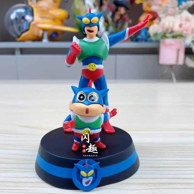 12cm GK Crayon Shin chan COS Dynamic Doll Action Doll Anime Peripheral Scene Handmade Model Statue Ornament Trendy Play Gift Toy