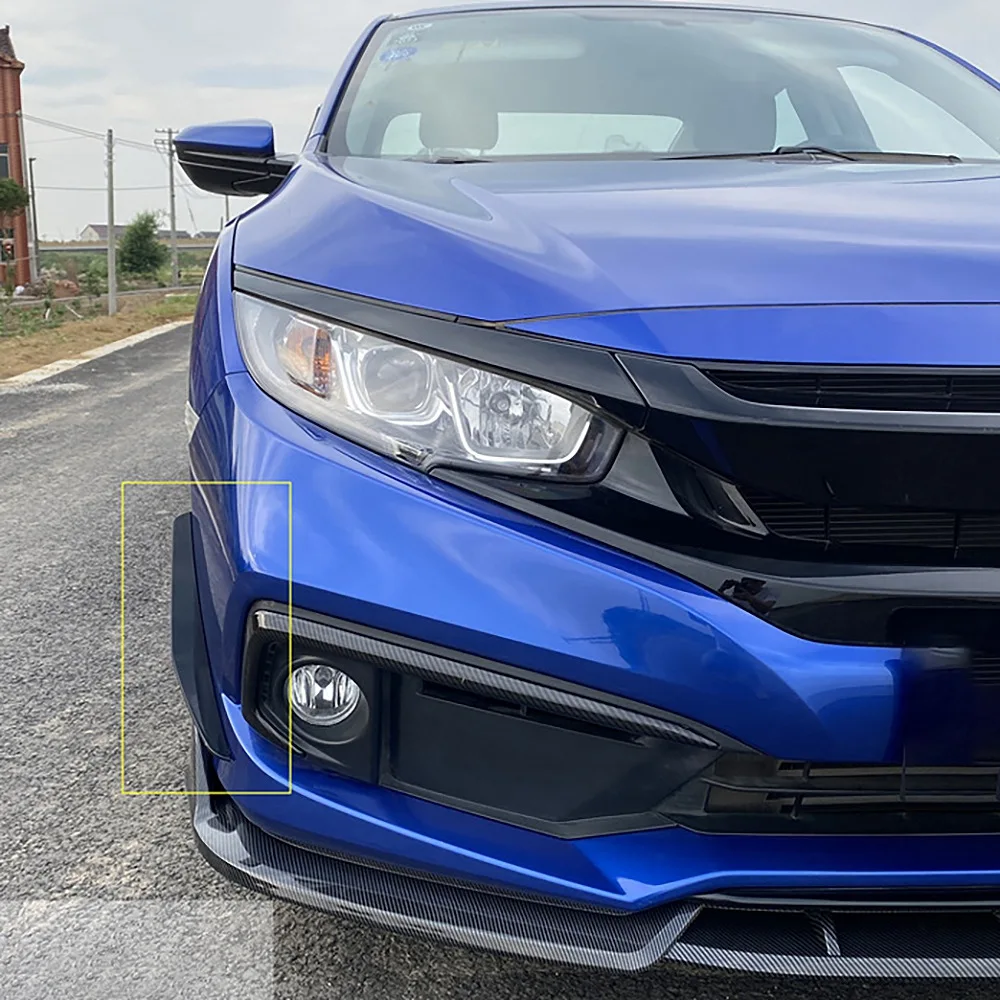 

Front Bumper Lip Splitter Fin Air Knife Auto Body Kit Car Spoiler For Honda Civic FK8 Si Type-R 2019-2021