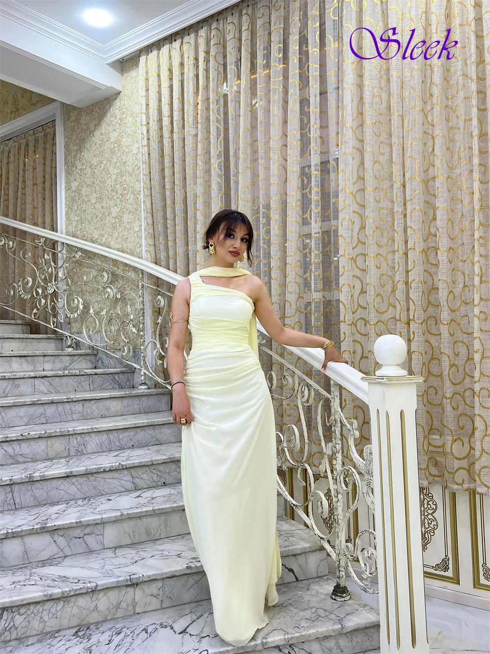 

Customized Elegant One Shoulder Evening Dress and Simple Chiffon Special Occasion Gowns and Delicate Sleeveless Prom Dresses