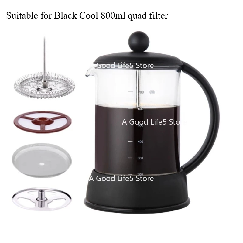 Applicable To Coffee Powder Method Press Pot Hand Brewed Pot Filter Pot Household Heat-resistant Glass Bubble Teapot Portable