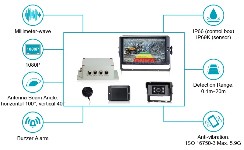 Sensor de estacionamiento de zumbador inteligente Universal, Sensor de punto ciego para ayuda de marcha atrás de coche