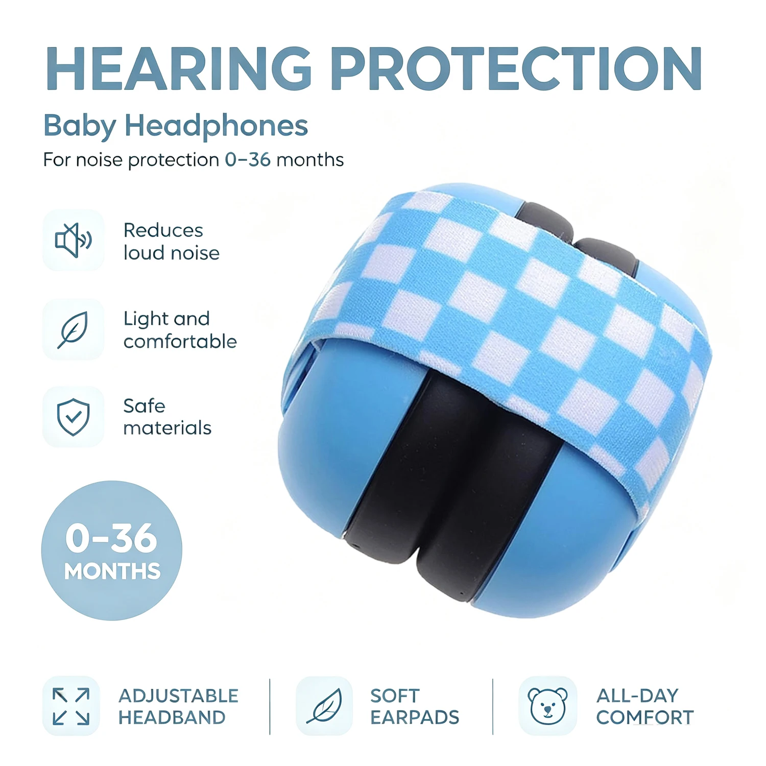 Child Baby Hearing Protection Safety Ear Muffs Kids Noise Cancelling Headphones Sleeping Earplugs Child Earmuff