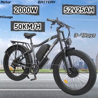 ORLMS MX500 Electric Bicycle 26*4.0 inch Fat Tire All-Terrain Bike 1000W*2 Dual Motor 52V25A Lithium Battery Adult Electric Bike