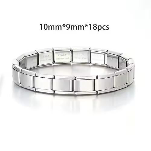 For Women Men Italian Charm Link 9mm Width Silver Gold Color Stainless Steel Bracelets on Hand DIY Making Jewelry Wholesale - Image 3