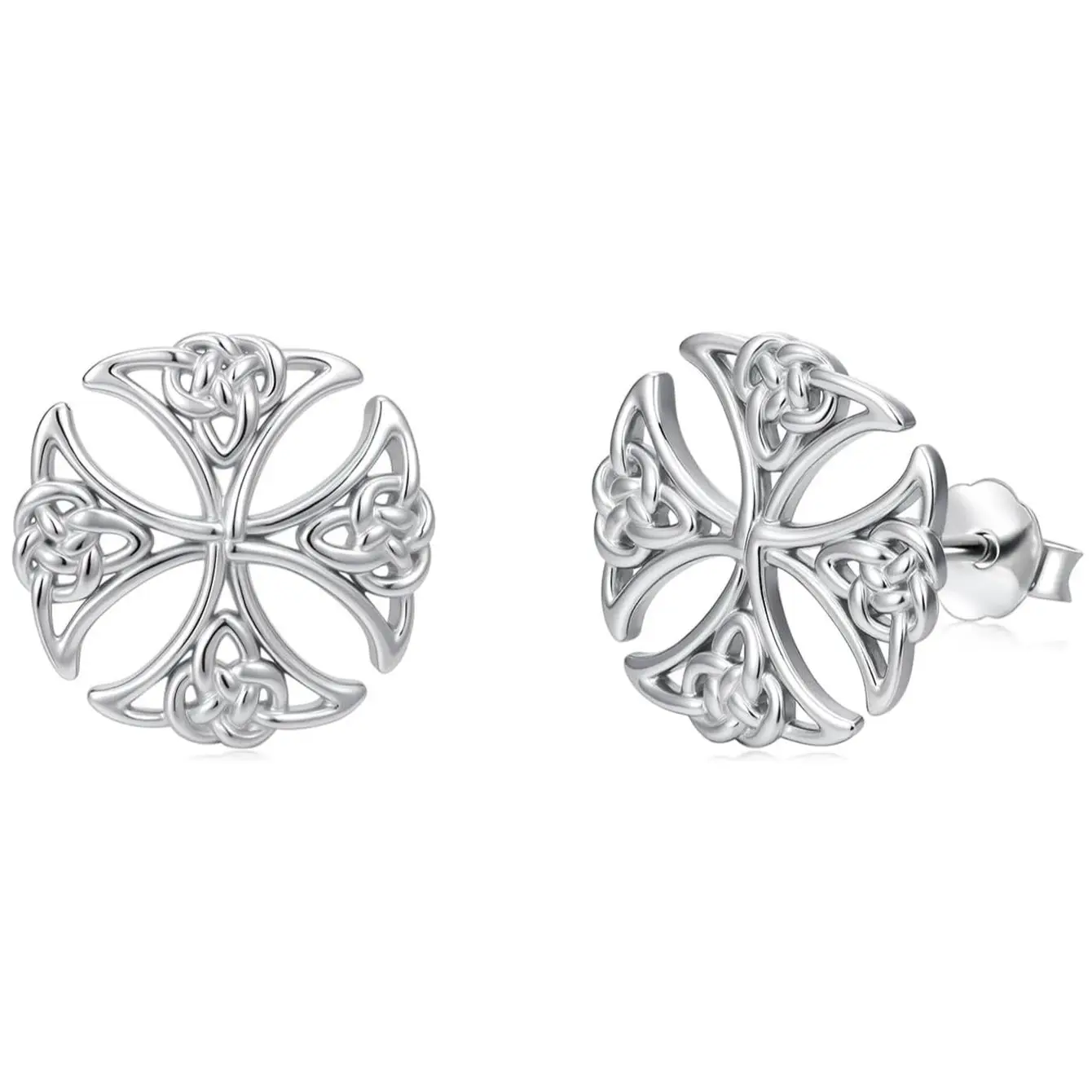 

Серьги-гвоздики из стерлингового серебра 925 пробы с кельтским узлом, винтажные филигранные кресты, религиозные украшения, Рождественский подарок для нее