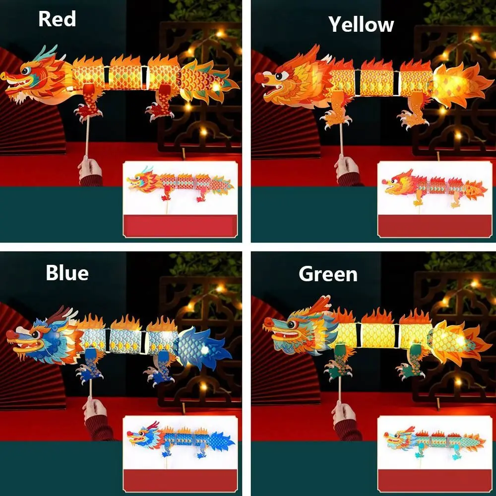 Craft Kit Mid Autumn Chinese Lantern Handmade Material Bag Dragon Lantern Dance Dragon Chinese Style Mid-Autumn Festival Lantern