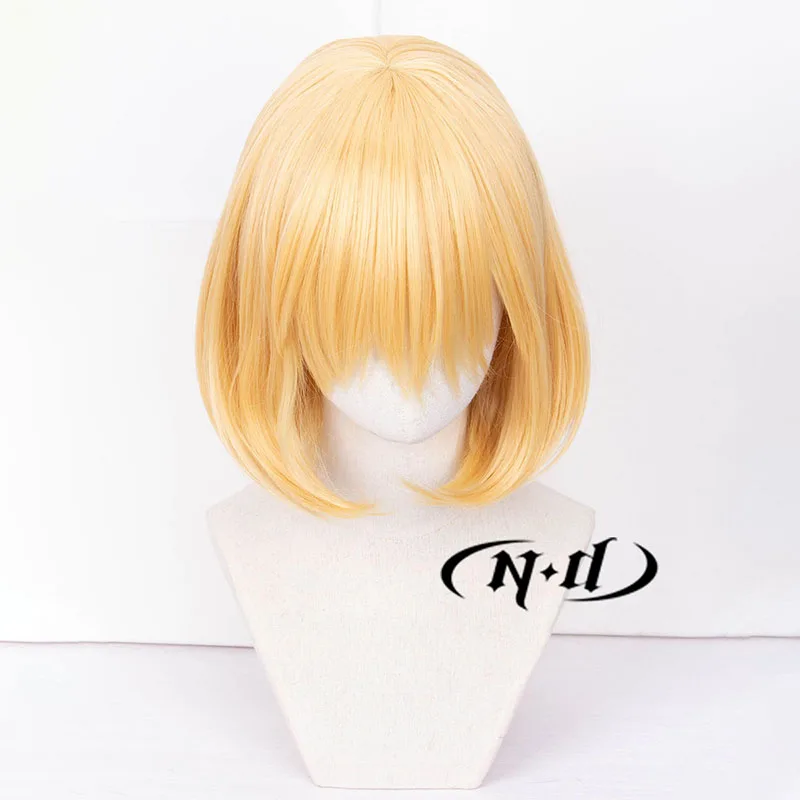 ND عواء Jenkins بيندراجون تأثيري الباروكات أنيمي كوس تأثيري شعر أشقر الباروكات ل كوميك كون كوزر زي موضوع حفلة الاصطناعية