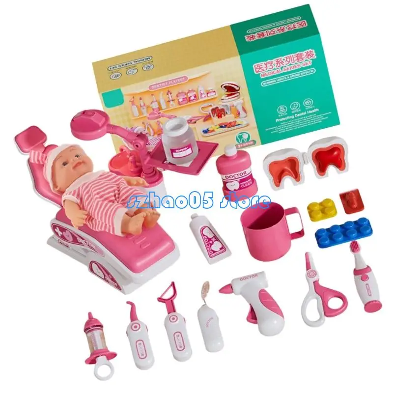 85Le kinderen doen alsof Play Doctor Dentist met realistische arts -tools en accessoires voor voorschoolse kinderen leuk