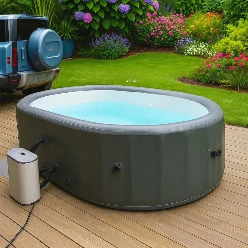 Inflatable Jacuzzi Wave Bubble Pool Oval Inflatable Spa Pool Surf