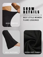 Women's Super Soft Flare Pants High Waisted Tummy Control Workout Yoga Leggings Bell Bottoms 3