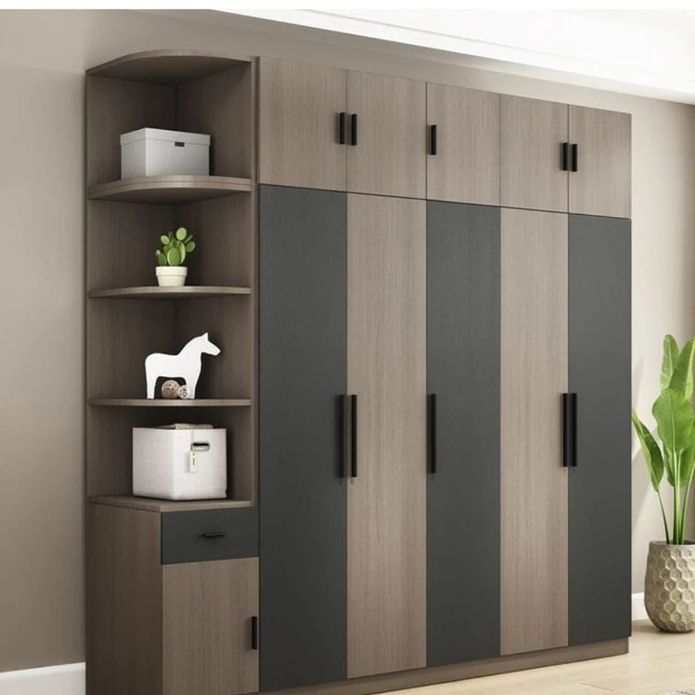 أثاث غرفة نوم فاخر مخصص لخزانة الملابس بتصميمات عصرية أثاث خشبي للمشي في خزانة خزائن خزائن #1