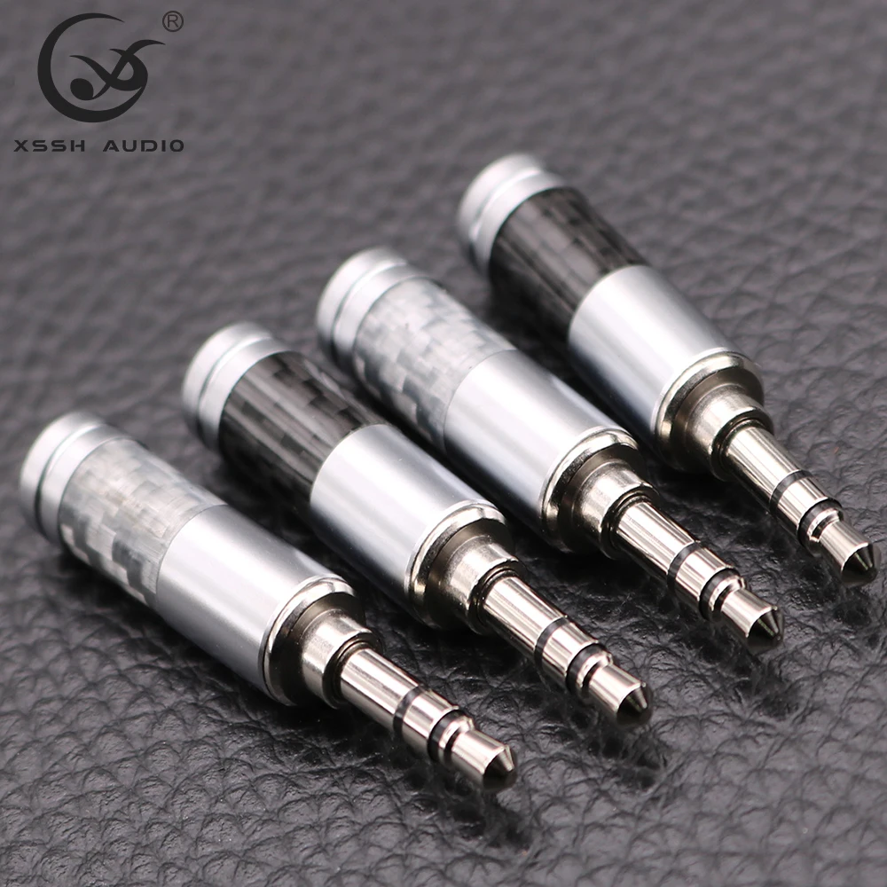 

10pcs HiFi DIY Hi-end White Black Carbon Fiber 3.5 1/8" Headphone Earphone 3.5mm Audio Mini Jack Stereo Plug for 6mm Max Cable