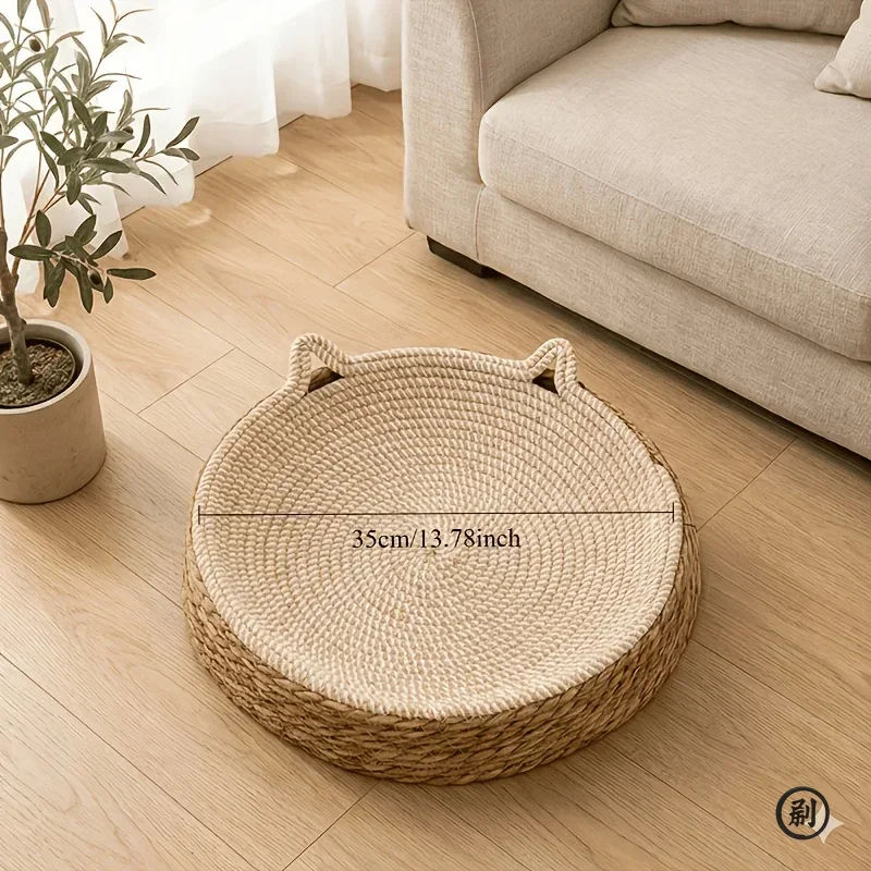 Geeignet für kleine bis mittelgroße Katzen, 2-in-1-Katzenkratzbaum und -bett in runder Form – Kratzbaum aus geflochtenem Seil, ideal für Katzen, die im Haus gehalten werden. – Detail 3