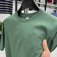 100% cotton men's round neck short sleeved T-shirt high-end fashion solid color casual comfortable breathable summer new top