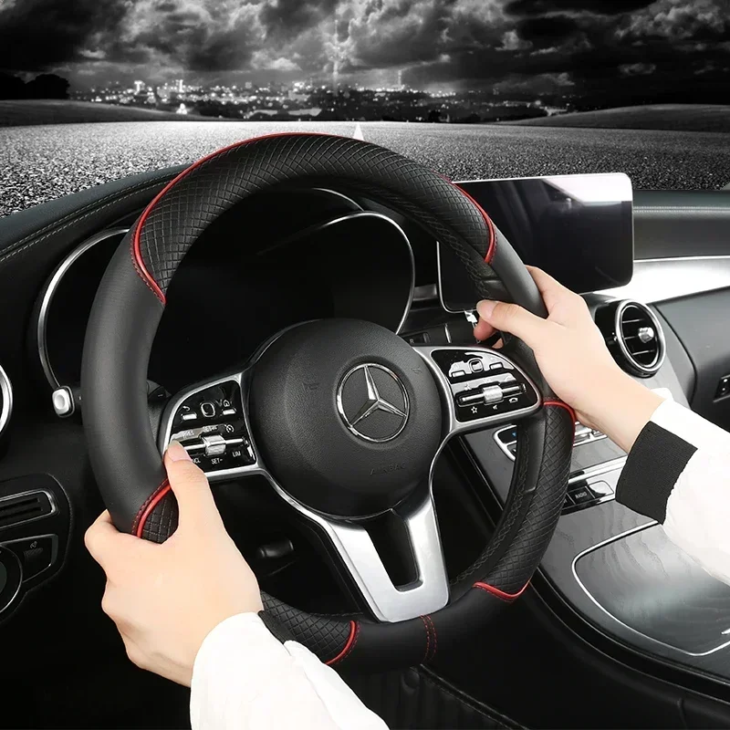 Car Steering Wheel Cover Microfiber Leather 38cm Non-Slip For Seat Tarraco Arona Ateca Ibiza Toledo Mii Leon Arosa Exeo ST Amagi