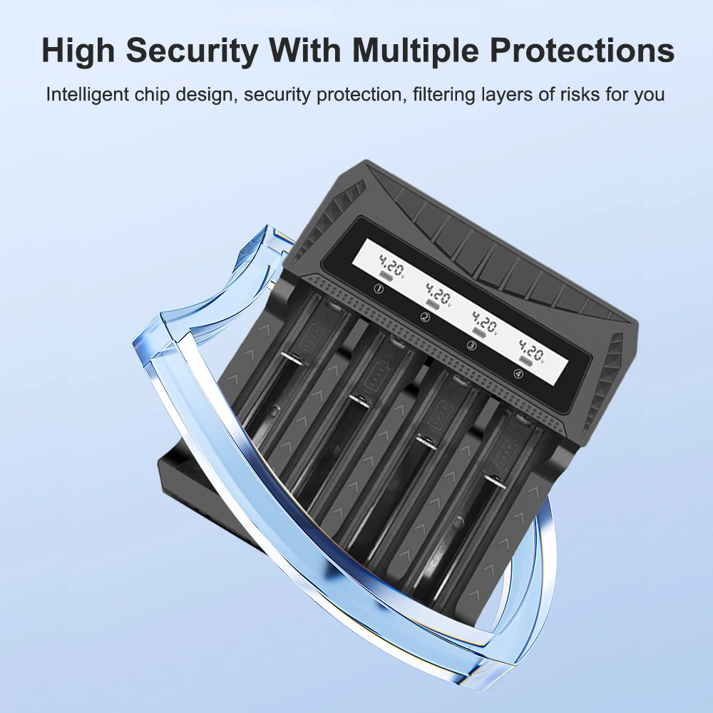 Universal USB Smart Charger 1/2/4 Slot Battery Charger for 18650 26650 21700 Lithium Charger Ni-MH Ni-Cd AA AAA Battery Chargers