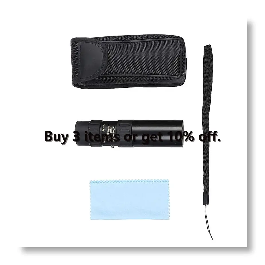 ●Metal 10-300X40 Zoom HD Single-Tube Telescope Long Range Portable Professional Telescope Monocular for Outdoors Hunting