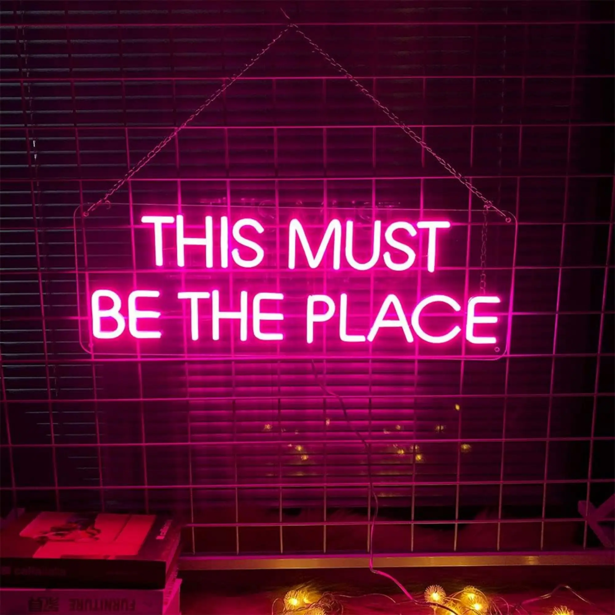 THIS MUST BE THE PLACE Neon Sign Wall Decor USB Dimmable Neon Light for Bedroom Home Bar Party Vanlentine Decor Gift Night Light - view 3