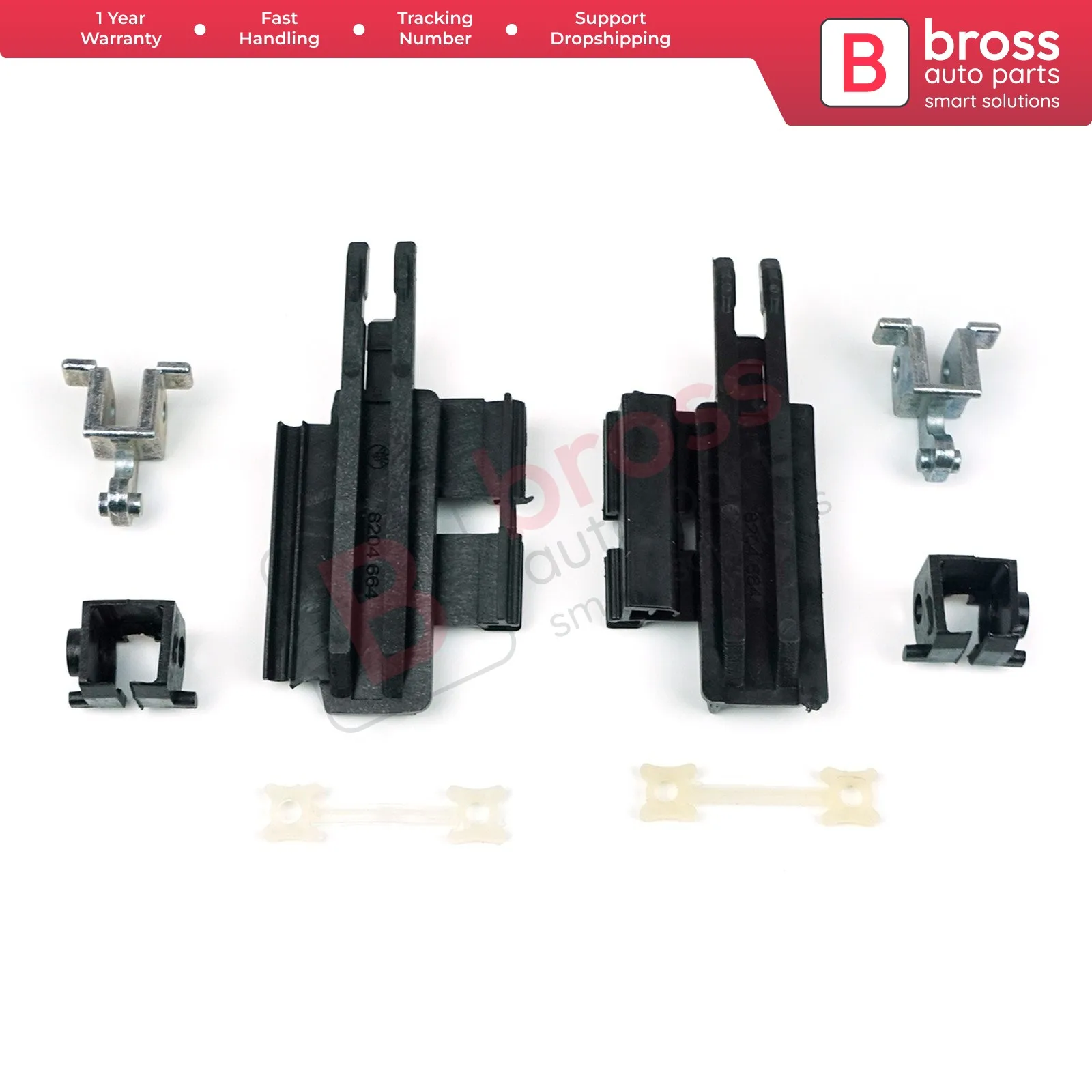 Bross BSR535 + BSR536 8 Pieces Sunroof Slider Guide Rail Set Left AND Right Side 811694522-3 for BMW E39 X5 e53 1999-2006