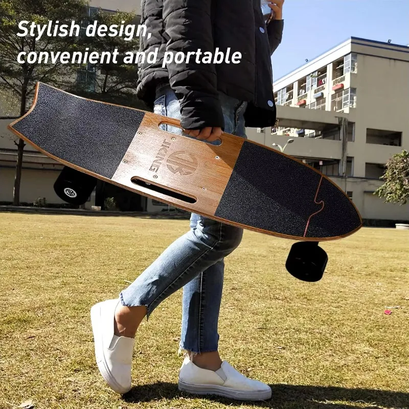 아이로 제킹 전동 스케이트보드 바디 700W 허브 모터 최고 속도 16.7 MPH 주행거리 8.2 마일 3단 속도 조절 슬랜트 보드 리모컨 썸네일 3
