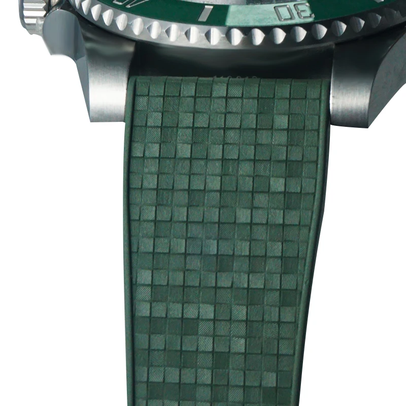 Luxury CTS Series FKM Rubber Watch Band for Rolex Datejust/Submariner Cartier 20mm 22mm  With Folding Buckle Waterproof