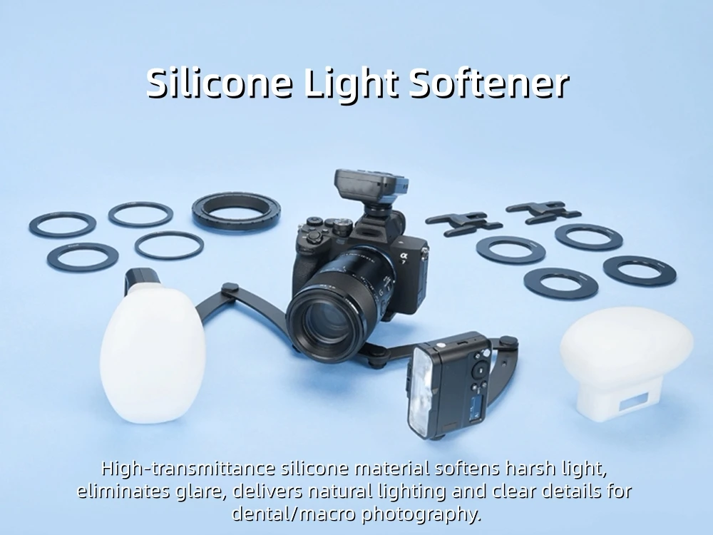 2 Stück DIY Silikon-Softbox Dental-Makro-Blitz-Diffusor Natürliches Licht für Nikon R1C1 Yongnuo YN24EX Godox MF12 Kamerazubehör – Detail 2