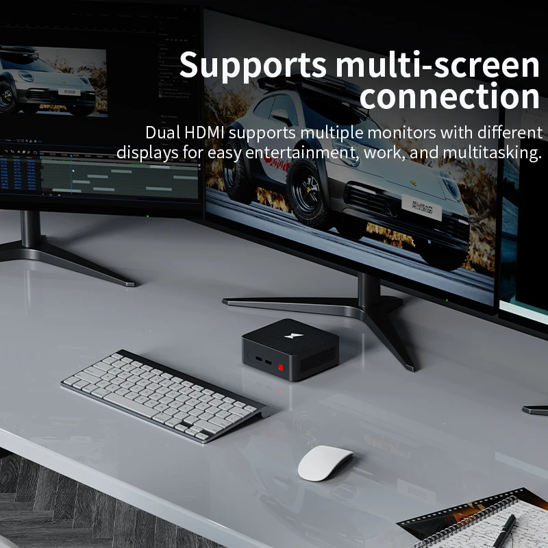sibolan Mini PC, Intel Core i3-N305 (fino a 3,8 GHz) 8C/8T, doppia LAN 2,5G, mini PC desktop Windows 11, triplo display 4K