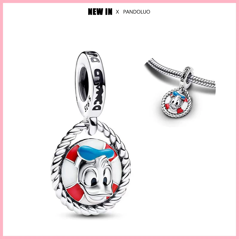 

Disney Donald Duck Charms 925 Original Fit Pandora 925 Sterling Silver Charm Bracelet Women Pendant Beads DIY Jewelry Gift New