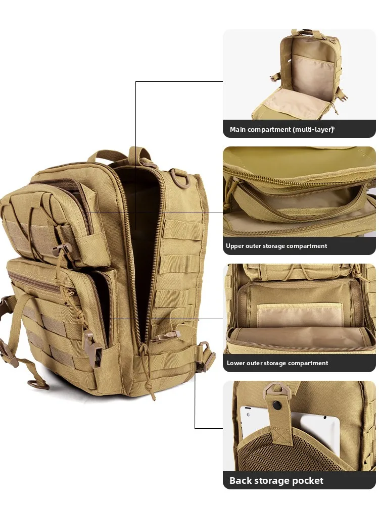 Borsa a tracolla tattica mimetica casual di grande capacità per uomo Borsa da arrampicata in montagna impermeabile per sport all'aria aperta