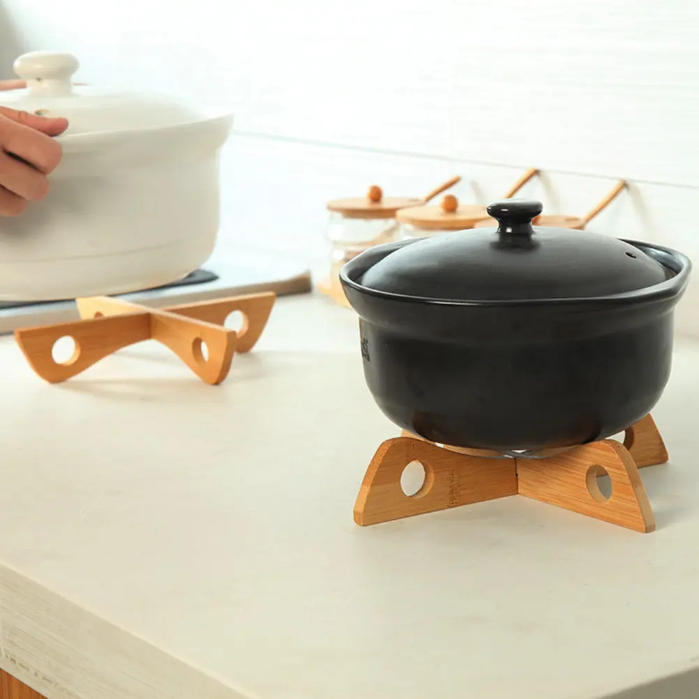 Eco Friendly Bamboo Casserole Insulation Pad Detachable Multi Functional Kitchen Storage Rack Heat Insulating Anti Corrosive