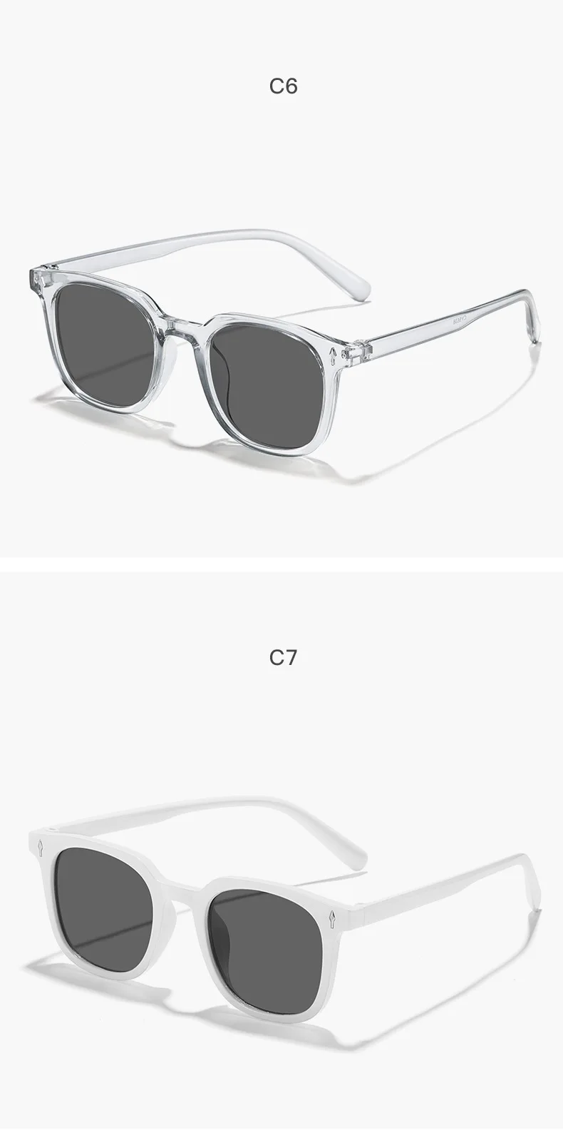 Neue Vintage-Sonnenbrille mit quadratischem Rahmen für Damen und Herren, Markendesigner, schwarz, Anti-Bulue-Brille – Detail 12