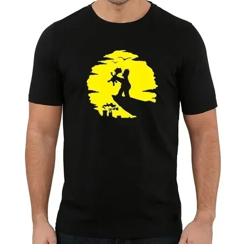 Funny Cartoon The Simpsons Homer Choking Bart Simpson Simba Lion King T-Shirt