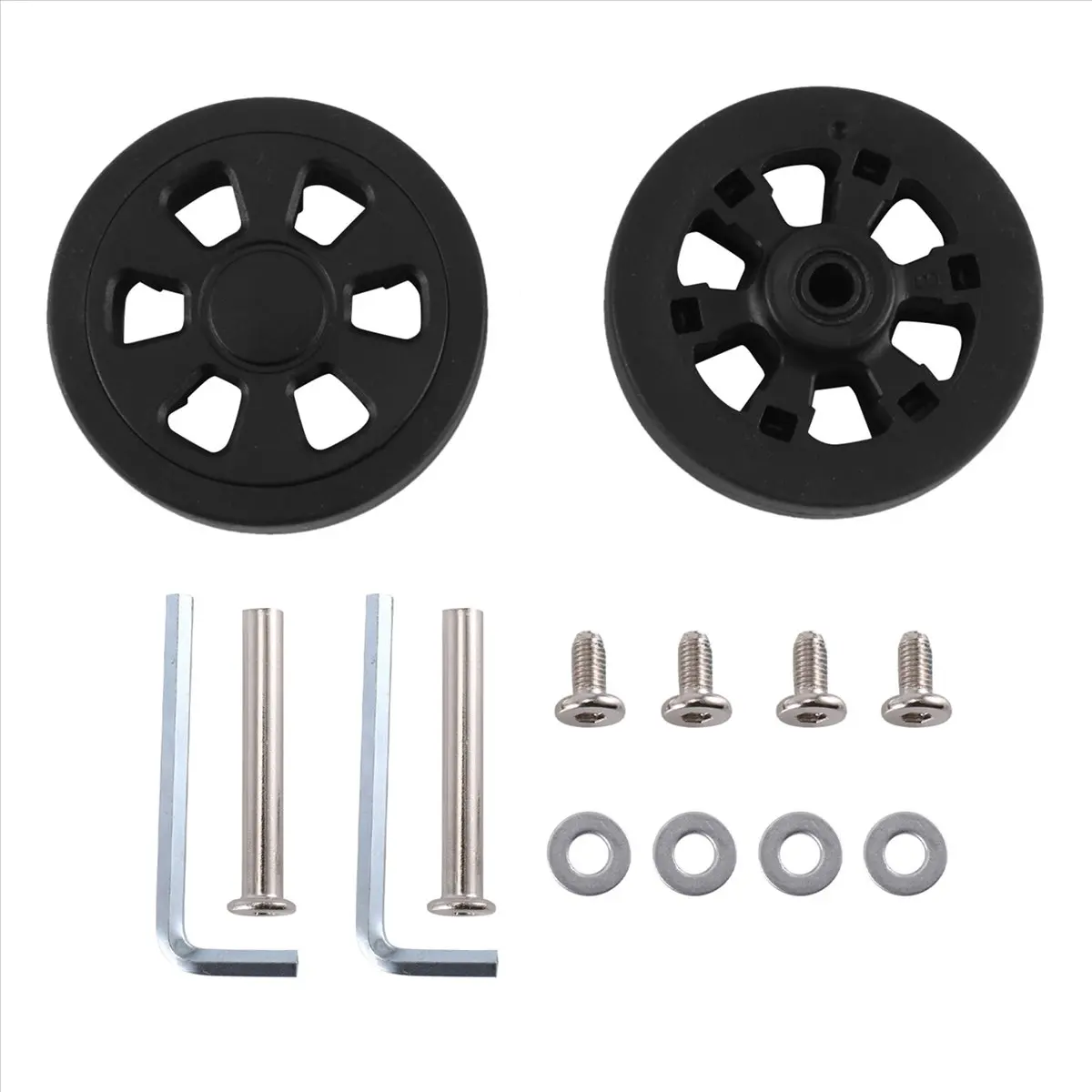 ABQR 60mm x 12mm Luggage Wheels Replacement Wear Environmental Protection PU Suitcase Replacement Wheels BlaCk Pair