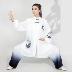 Abito da donna in cotone Tai Chi stile cinese Kung Fu Wushu giacca da prestazione uniforme per arti marziali pantaloni abbigliamento da allenamento orientale