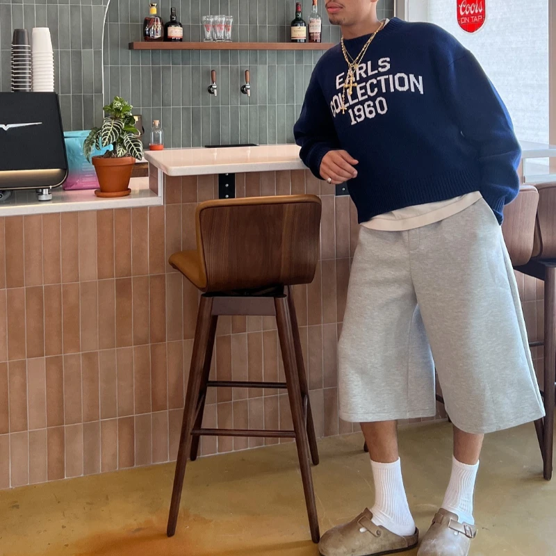 

Осенне-зимняя ограниченная серия, модный вязаный свитер в ленивом стиле, свитер с круглым вырезом и буквенным принтом, 2024, нейтральный универсальный вариант